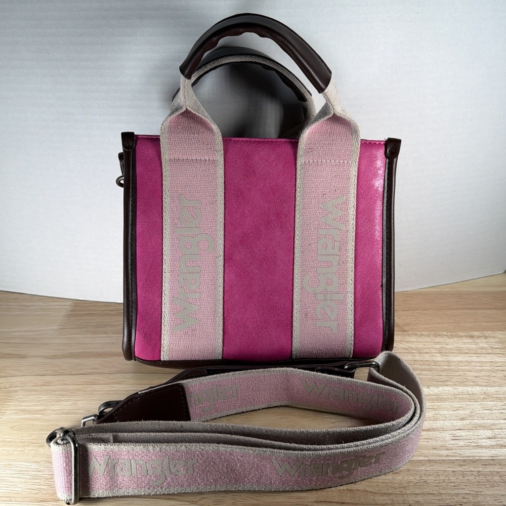 Wrangler Pink Satchel Handbag Zip Top Handle w/ Adjustable Detachable Strap